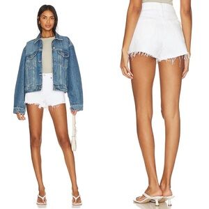 NWT Agolde Parker Denim Shorts Dough White